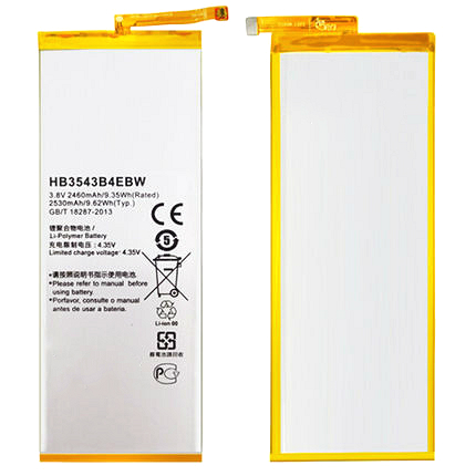 Reemplazo de la batería del teléfono móvil para la célula del polímero del Huawei Ascend P7 HB3543B4EBW 2460mAh 3.8V con garantía de 1 año