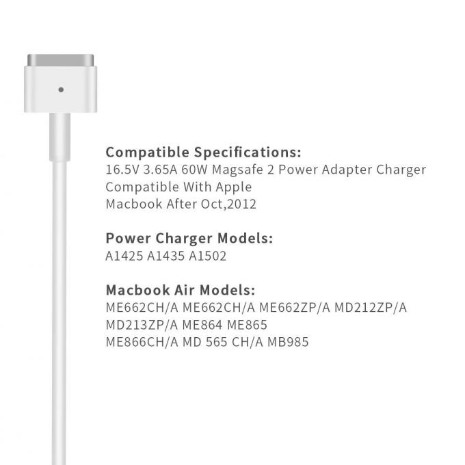 MacBook Pro A1502 13 conector de la T-extremidad del cargador 16.5V 3.65A 60W Magsafe2 de la pulgada
